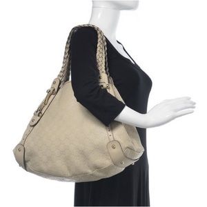 Gucci Guccissima Medium Pelham Shoulder Bag Off White